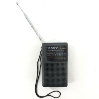 Vintage Sony Icf - S10 Fm/am Portable Pocket Radio - Black & D2a
