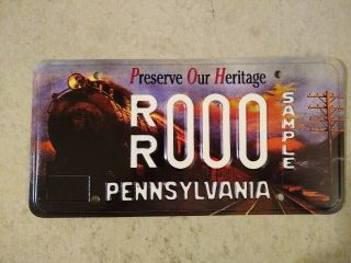Pennsylvania Preserve Our Heritage Sample License Plate