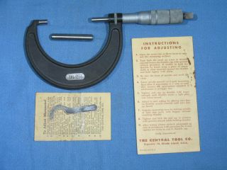 Vintage Central Tool Co.  1 - 1/2 To 2 - 1/2 " Outside Micrometer Friction Stop & Lock