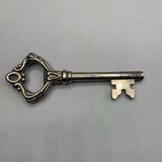 Vintage Ornate Solid Brass Metal Skeleton Key 4 ⅓ " Decor Paperweight
