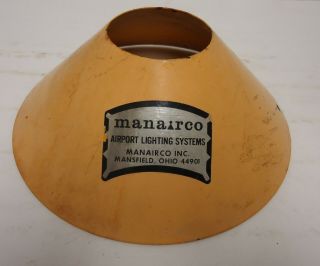 Vintage Airport Runway Light Parts Metal Shade Cone Cover Manairco Airport Ohio