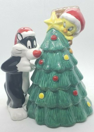 Vintage Looney Tunes Sylvester And Tweety Christmas Salt And Pepper Shakers 1993