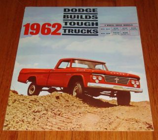 1962 Dodge 4 Wheel Drive Truck Sales Brochure W100 W200 Power Wagon