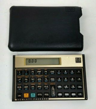 Hewlett Packard Hp 12c Financial Calculator W/ Case Vintage Pocket Size