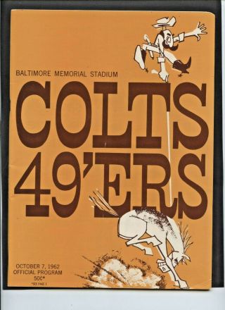 October 7 1962 Baltimore Colts Vs 49 