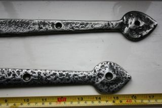 WROUGHT IRON ARTS AND CRAFTS ANTIQUE HINGES BLACKSMITH MADE 18 CUPBOARD DOOR 2