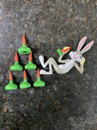 Vintage 1978 Wilton Looney Tunes Bugs Bunny Cake Topper Carrot Candle Holder Set