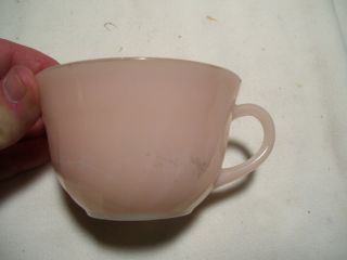 Vintage Fire King Glass Pink Swirl Coffee Mug Cup