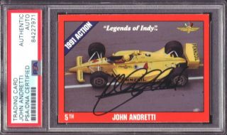 1992 Legends Of Indy 6 John Andretti Signed/autographed Card Psa/dna 152866