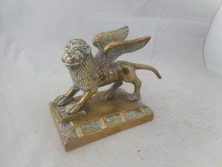 Antique Brass Or Bronze Figure Of A Winged Lion Of St Mark