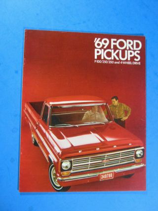 1969 Ford Pickup Trucks F 100 250 350 4 Wheel Drive 11 Page Brochure