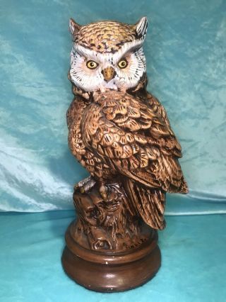Large Ceramic Owl Decor Figurine Vintage