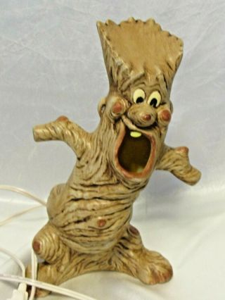 Vintage Halloween Handmade Ceramic Haunted Tree Light 10 ½ " Tall