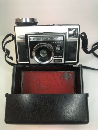 Vintage Kodak Instamatic X - 45 Camera (1970s) W/ Case And Kalimar Flash