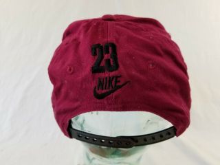 Vintage 90s Nike Air Jordan 23 Snapback Hat Cap Chicago Bulls burgundy smashed 3