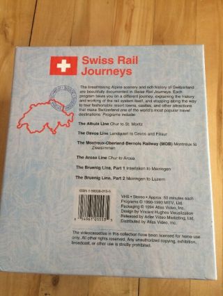 Railroad Videos 1994 Swiss Rail Journeys VHS Tapes Set Of Six 3