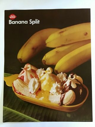 Vintage Dairy Queen Banana Split 1967 Dq Advertisement Sign