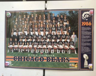1986 Chicago Bears World Champions Team Poster