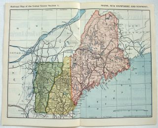 Maine,  Hampshire & Vermont - 1895 Railroad Map.