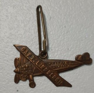 1927 Charles Lindbergh Transatlantic Flight Spirit Of St.  Louis Pin Badge Medal
