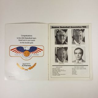 1984 U.  S.  Olympic Team vs NBA All Stars Game Program with Insert Greensboro NC 3