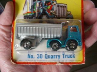 Vintage 1980 Lesney Matchbox Quarry Truck No.  30 Moc Carded