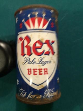 Vintage Rex Pale Lager Beer Can Flattop Empty One Side Good