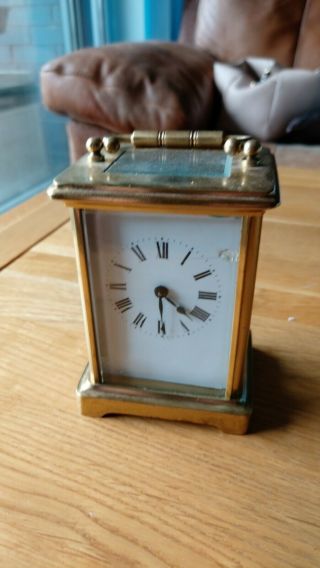 Vintage Brass French - 8 Day Carriage Clock Gwo