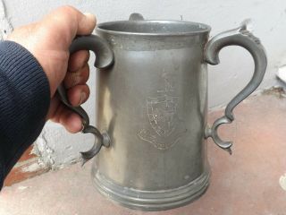 Antique Rowing Pewter Trophy Tyg Scratch Caius Boat Club College Cambridge 1886