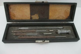 Vintage Central Tool Co Inside Micrometer Set In Case Cranston Ri