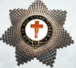 1929 Antique Masonic Silver Knights Templar Breast Star Jewel Medal Cased