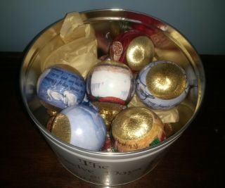 Vintage Rauch Collectible Twelve 12 Days Of Christmas Ornaments In Tin Vtg Exc