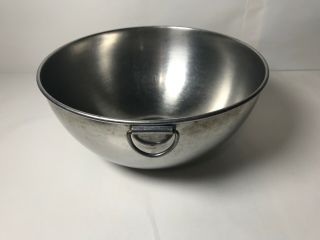 Vintage Mixing Bowl Stainless Steel D Ring 3 Quart 9” Dia.  6