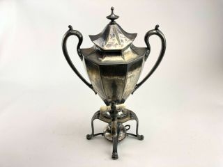 Silver Plated Vintage Coffee Urn W/ Burner By Reed & Barton Throphy Shape