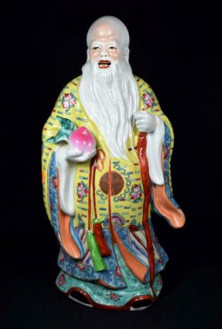 Large Vintage Chinese Porcelain Statue Daoist Immortal Shou Xing No 3