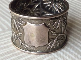 Late 19th Century/early 20th Chinese Silver Bamboo Design Napkin Ring.  1