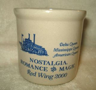 Red Wing Stoneware Cheese Butter Crock Delta American Mississppi Queen Steamboat