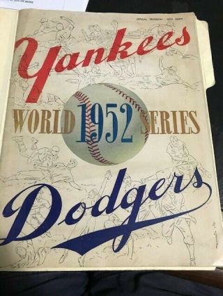 1952 World Series Program Brooklyn Dodgers Vs York Yankees Mickey Mantle