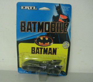 Vintage Dc Comics Batman Batmobile 3.  75” Die Cat Metal Ertl 1989