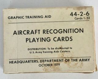 Military Aircraft Recognition Playing Cards Deck Army 1979 Graphic Training Aid