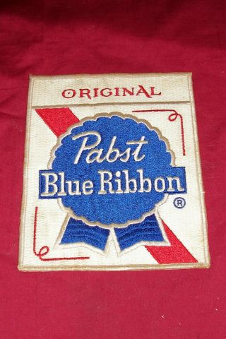 Big Pabst Blue Ribbon Beer Back Patch Shirt Jacket Coat Old Vintage Collectible