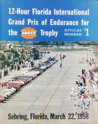 1958 Sebring 12 Hours - Race Program - Won By Phil Hill & Peter Collins