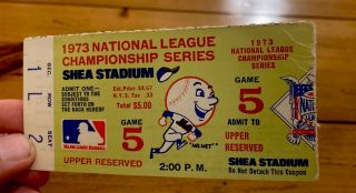 1973 Nlcs Game 5 Shea Stadium Ny Mets Win Pennant Vs Cincinnati Reds Ticket Stub