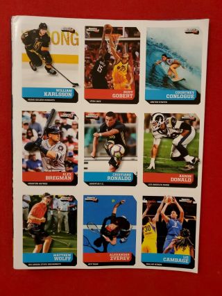 2018 Alexander Zverev Rookie Rc Sports Illustrated For Kids Uncut Sheet Of Cards