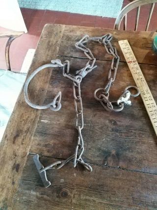 Early Blacksmith Made Gate Shackle ? Chain 18th Century Georgian?