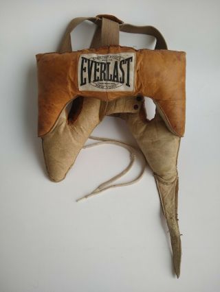 Vintage Boxing Everlast Ny Leather Head Cover Protect Gear 1940s