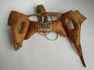 Vintage Boxing Everlast NY Leather Head Cover Protect Gear 1940s 2