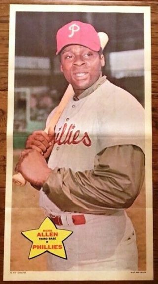 Topps 1968 Baseball Poster 15 Richie Allen - Philadelphia Phillies