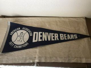 Vintage 1977 Denver Bears American Association Championship Pennant