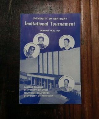 1954 Kentucky Wildcats College Basketball Tournament Program Usc La Salle Utah